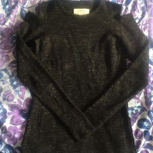 Melange Grey Current/Elliott Cold Shoulder Sweater